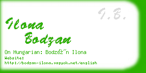 ilona bodzan business card